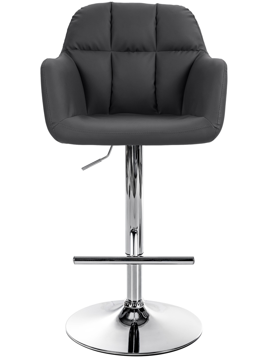 Barkruk Natoma kunstleer chroom, zwart