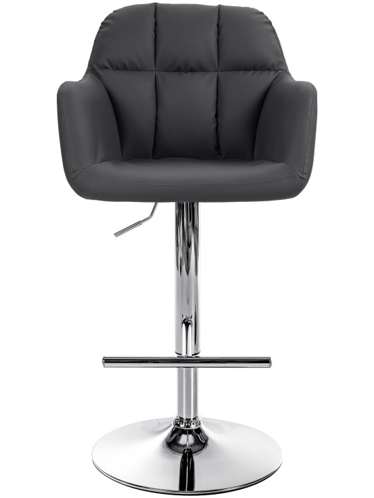 Barkruk Natoma kunstleer chroom, zwart