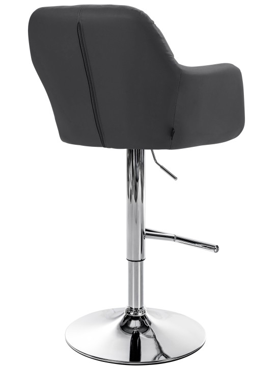 Barkruk Natoma kunstleer chroom, zwart