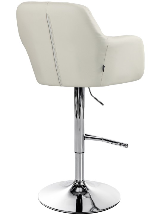 Barkruk Natoma kunstleer chroom, crème Barkruk Natoma kunstleer chroom, crème