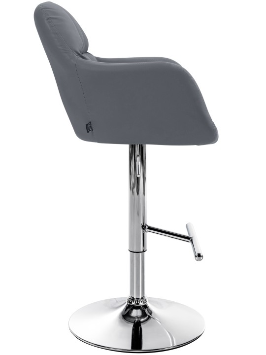 Barkruk Natoma kunstleer chroom, grijs