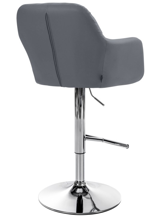 Barkruk Natoma kunstleer chroom, grijs