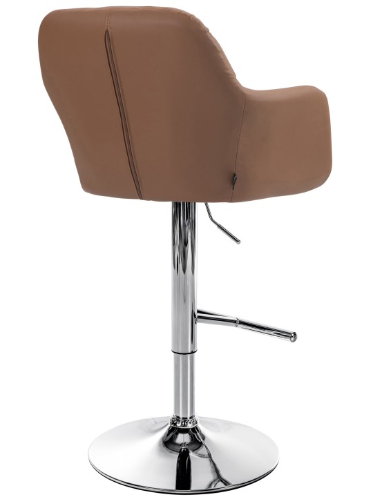 Barkruk Natoma kunstleer chroom, lichtbruin