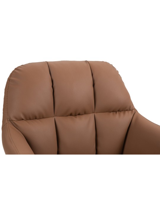 Barkruk Natoma kunstleer chroom, lichtbruin