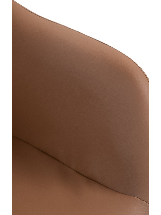 Barkruk Natoma kunstleer chroom, lichtbruin