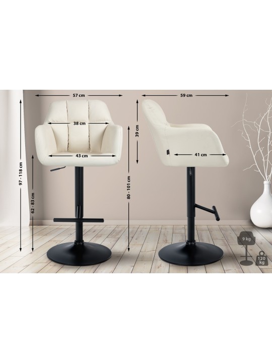 Barkruk Natoma kunstleer, crème