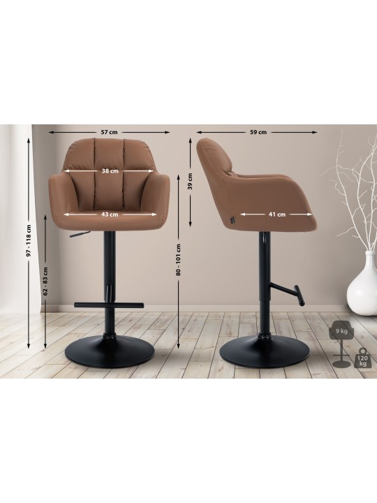 Barkruk Natoma kunstleer, lichtbruin