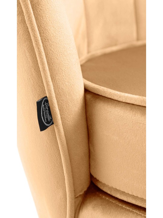 Stoel Rosita fluweel, geel