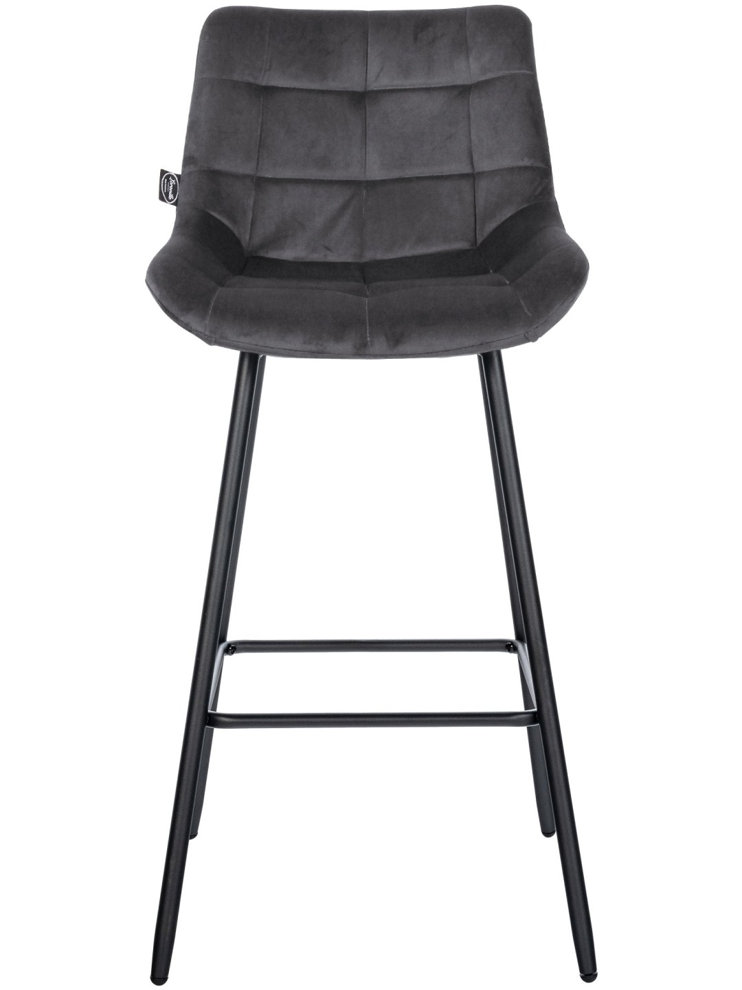 Barkruk Weston fluweel, donkergrijs