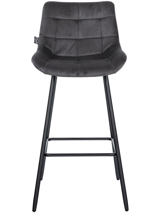 Barkruk Weston fluweel, donkergrijs