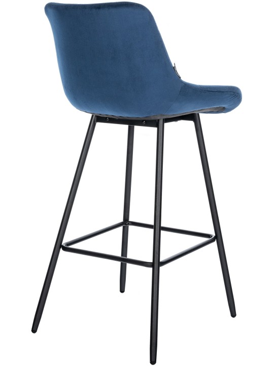 Barkruk Weston fluweel, blauw