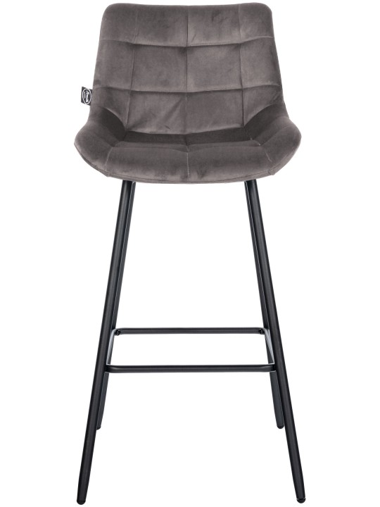 Barkruk Weston fluweel, grijs