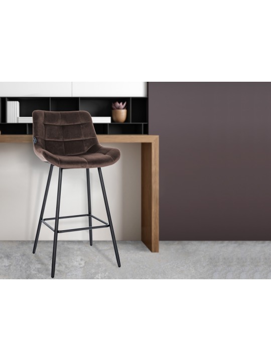 Barkruk Weston fluweel, bruin