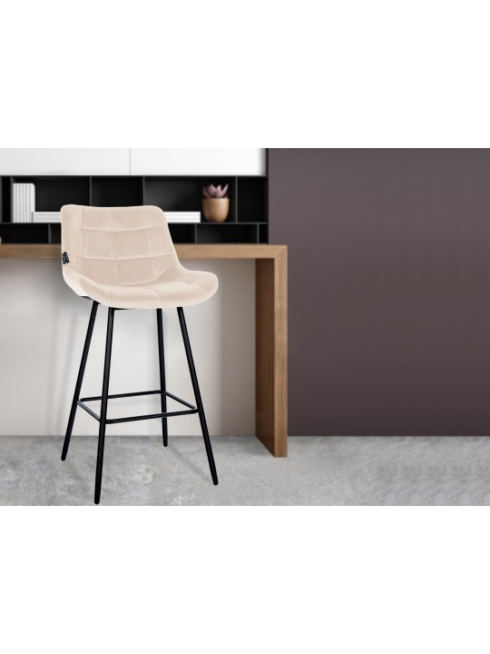 Barkruk Weston fluweel, crème