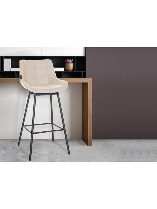 Weston draaibare barkruk kunstleer, crème