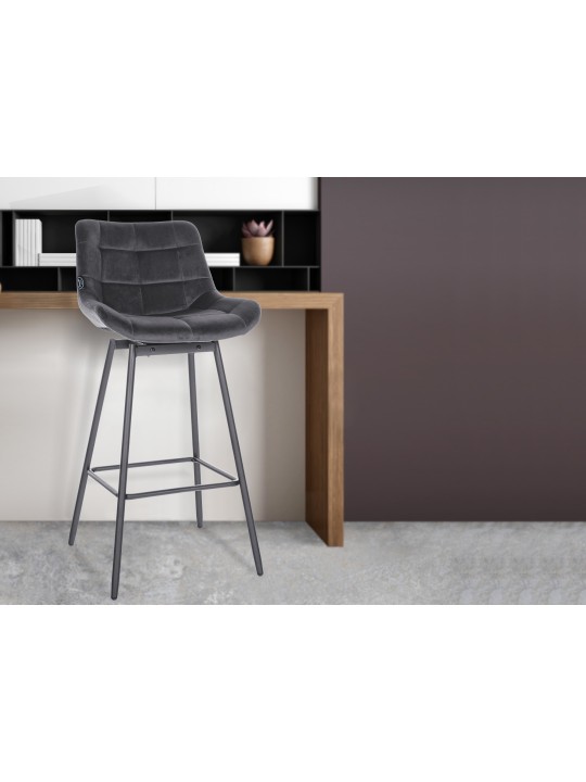 Weston Draaibarkruk Fluweel, donkergrijs