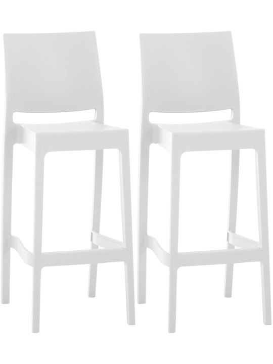 Set van 2 barkrukken Maya, wit