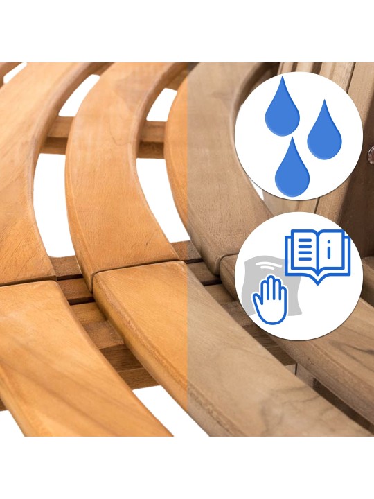 Leming boombank halfrond 250 cm, teak