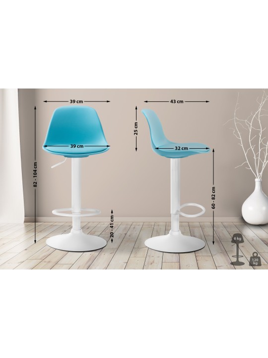 Barkruk Kiel kunstleer, blauw Barkruk Kiel kunstleer, blauw