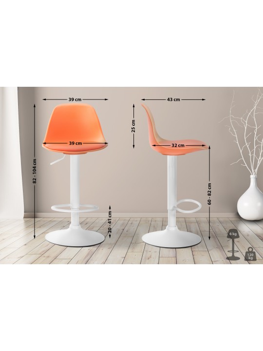Barkruk Kiel kunstleer, oranje