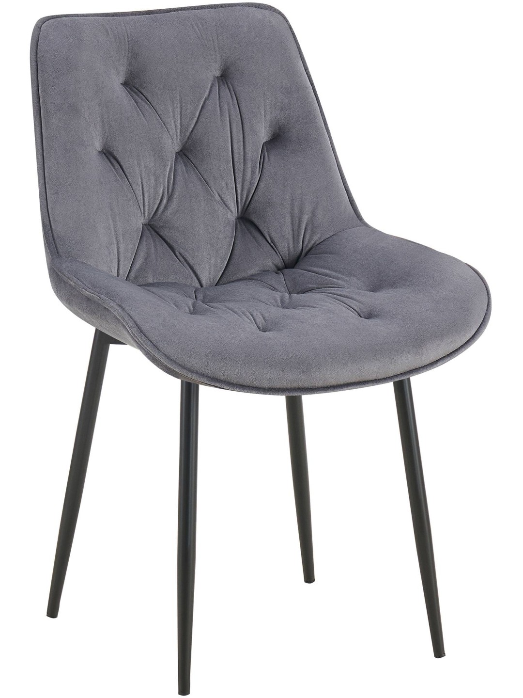 Wallace fluwelen eetkamerstoel, donkergrijs