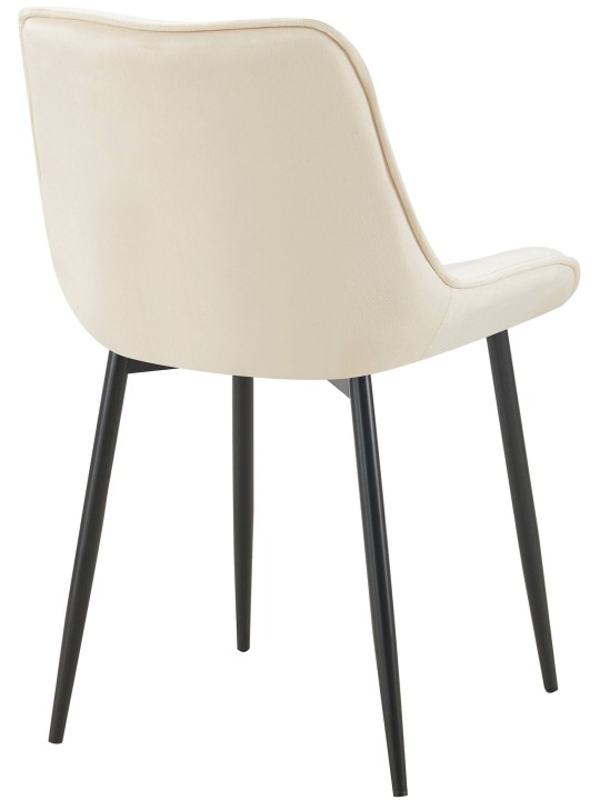 Wallace fluwelen eetkamerstoel, crème Wallace fluwelen eetkamerstoel, crème