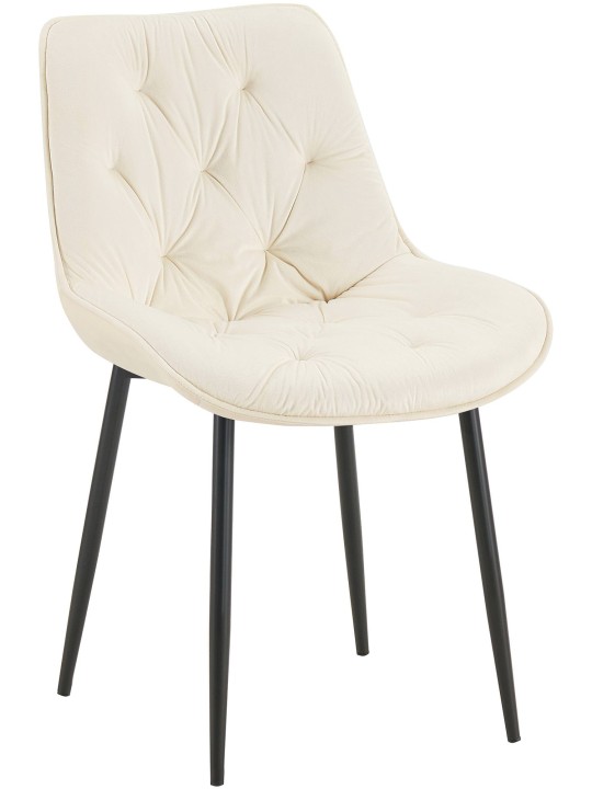 Wallace fluwelen eetkamerstoel, crème Wallace fluwelen eetkamerstoel, crème