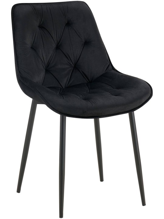 Wallace fluwelen eetkamerstoel, zwart