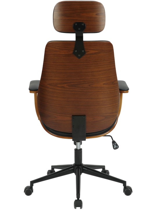 Bureaustoel Lugo kunstleer, walnoot/zwart