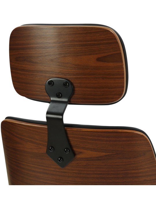 Bureaustoel Lugo kunstleer, walnoot/zwart