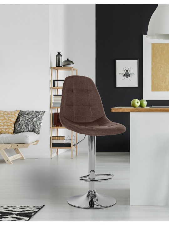 Barkruk Elmore stof C, bruin