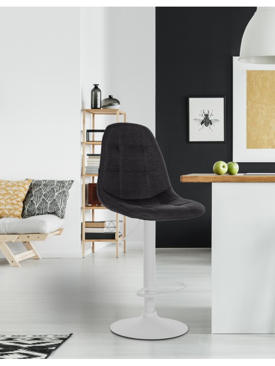 Barkruk Elmore stof W, zwart