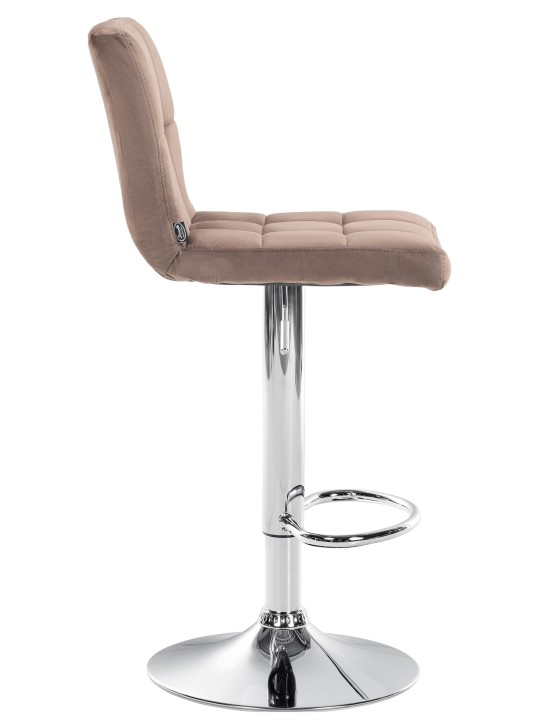 Barkruk Peru fluweel chroom, bruin