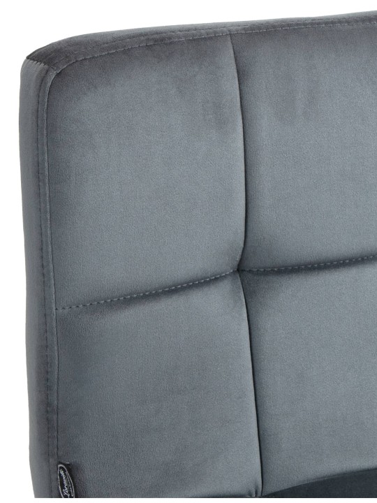 Barkruk Peru fluweel chroom, donkergrijs