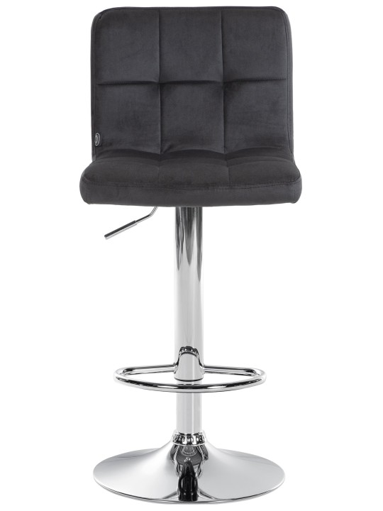 Barkruk Peru fluweel chroom, zwart