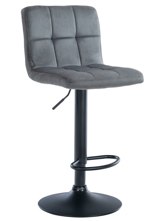 Barkruk Peru fluweel, donkergrijs