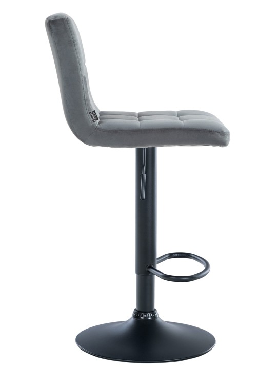 Barkruk Peru fluweel, donkergrijs