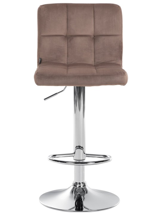 Set van 2 barkrukken Peru fluweel chroom, bruin