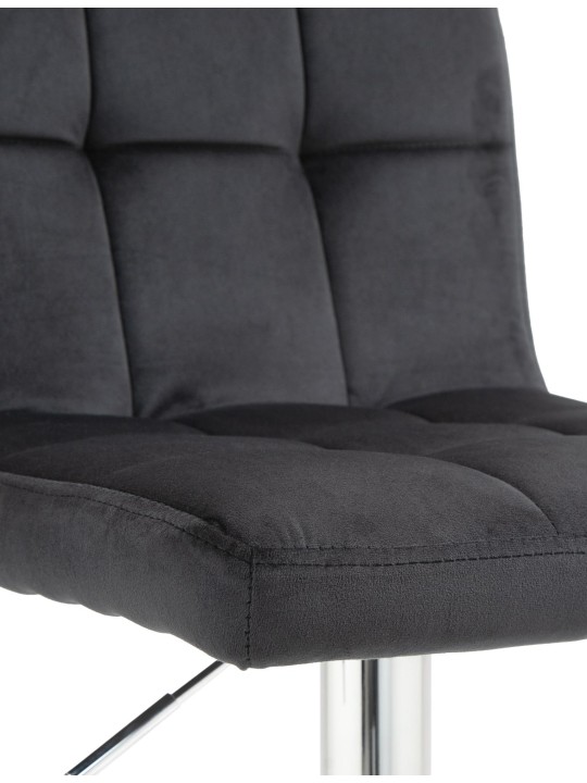 Set van 2 barkrukken Peru fluweel chroom, zwart