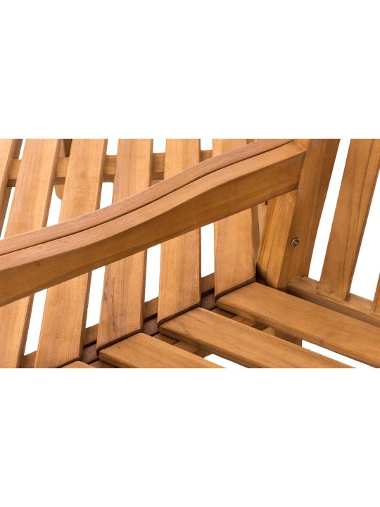 Kenna boombank met armleuning halfrond 200 cm, teak