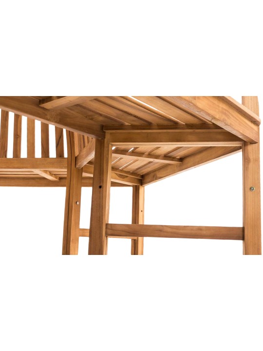 Kenna boombank met armleuning halfrond 200 cm, teak