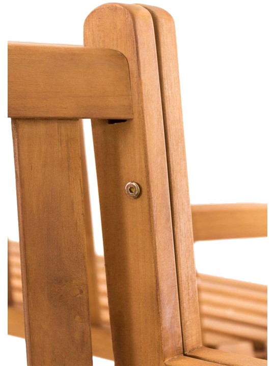 Kenna boombank met armleuning halfrond 250 cm, teak