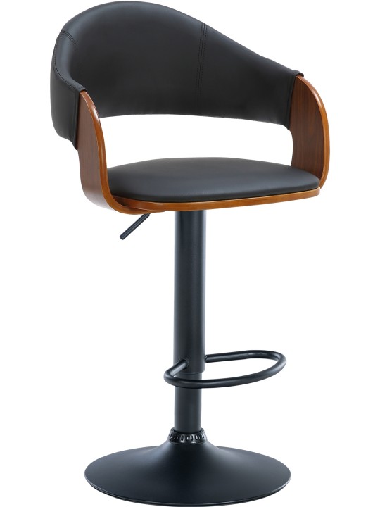 Set van 2 barkrukken Nilse kunstleer, walnoot/zwart