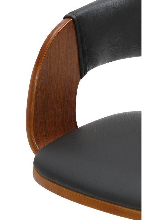 Set van 2 barkrukken Nilse kunstleer chroom, walnoot/zwart