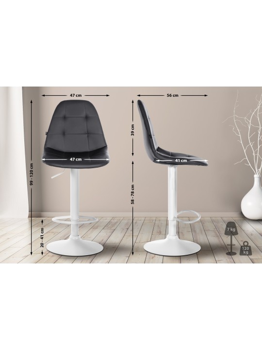 Barkruk Elmore kunstleer W, zwart Barkruk Elmore kunstleer W, zwart