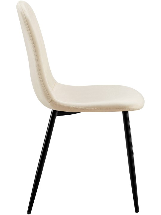 Set van 4 eetkamerstoelen Baxter fluweel, crème
