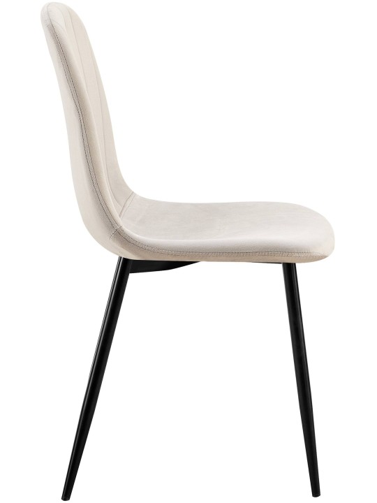 Set van 4 eetkamerstoelen Baxter fluweel, grijs