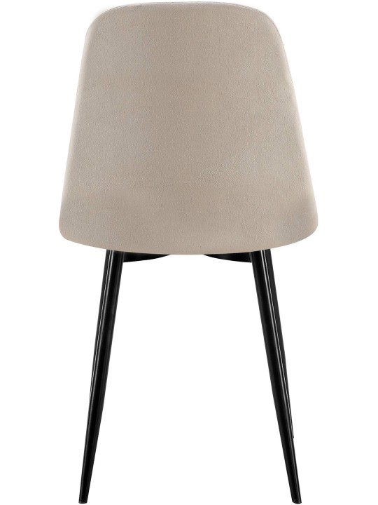 Set van 4 eetkamerstoelen Baxter fluweel, grijs