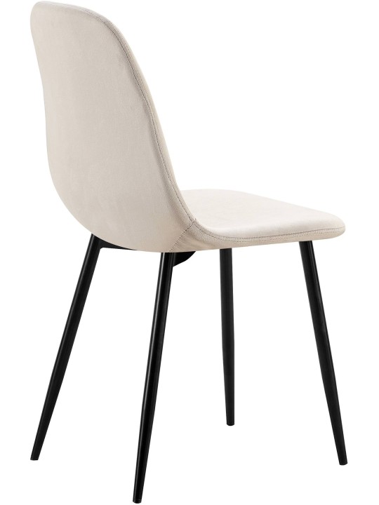 Set van 4 eetkamerstoelen Baxter fluweel, grijs