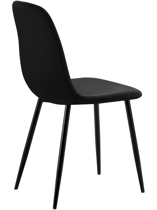 Set van 4 eetkamerstoelen Baxter fluweel, zwart